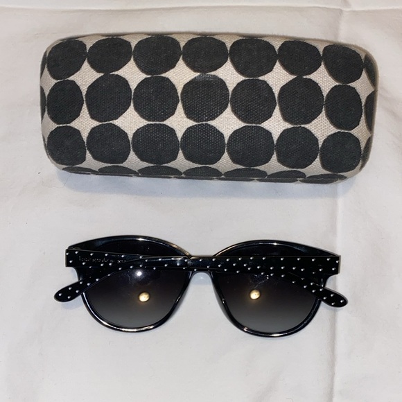 Kate Spade Amalia/s Black and Polka Dot Arms Sunglasses w/ BR Marimekko Case - Picture 2 of 15